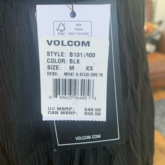 Volcom Black Dress Size‎ Medium New NWT Spring - Picture 3 of 5